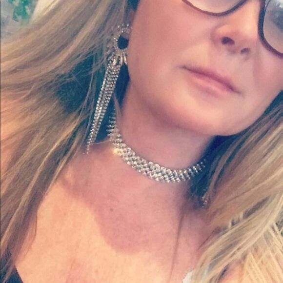 Cristabelle Crystal Rhodium Choker - Picture 2 of 8